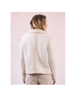 Veste sans manches imitation mouton beige femme - Molly Bracken