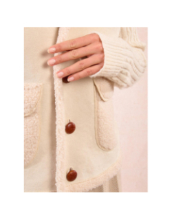 Veste sans manches imitation mouton beige femme - Molly Bracken