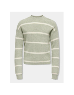 Pull rayé franca vert fille - Only
