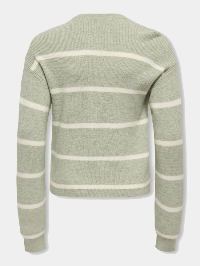 Pull rayé franca vert fille - Only