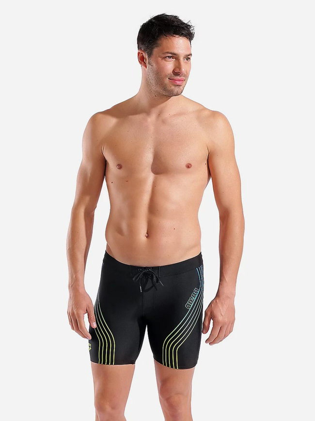 Boxer de bain de natation swim mid graphic noir homme - Arena
