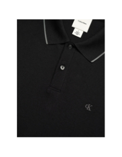 Polo refined piqué tipped noir homme - Calvin Klein