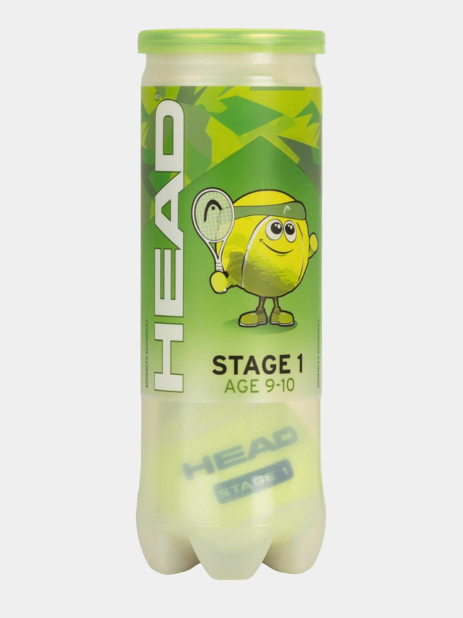 Tube de 3 balles de tennis débutant stage 1 vert - Head