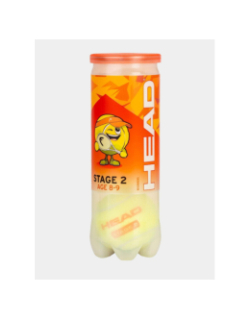 Tube de 3 balles de tennis débutant stage 2 orange - Head