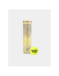 Tube de 4 balles de tennis tour jaune - Head