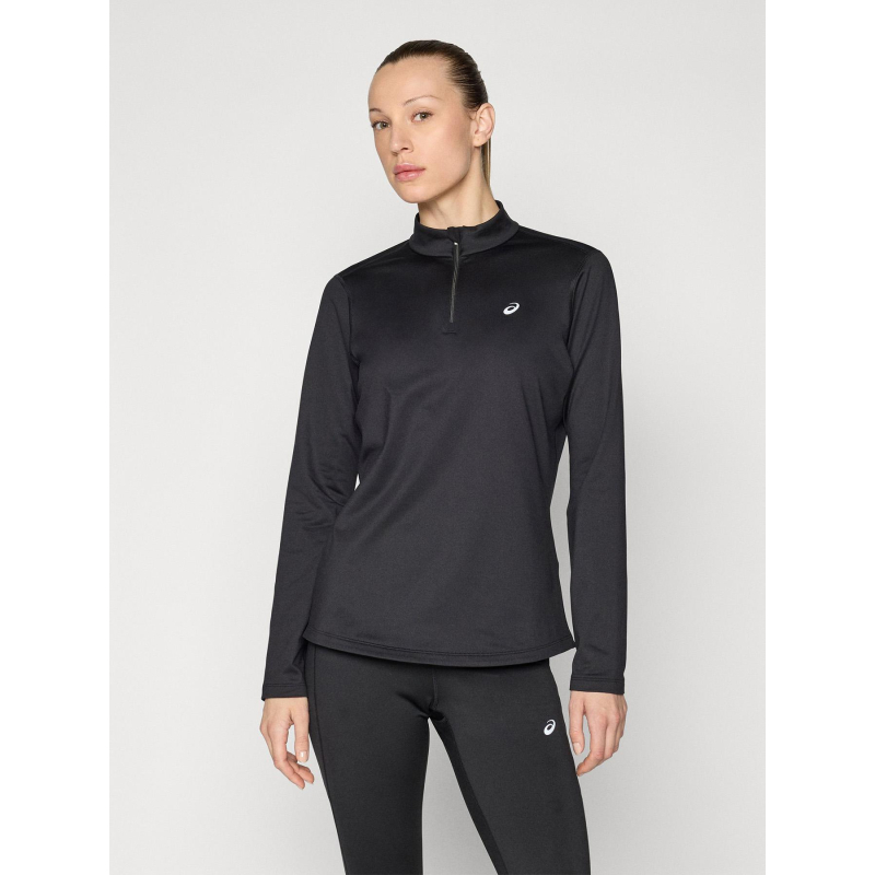 Haut de running à col zippé winter core noir homme - Asics