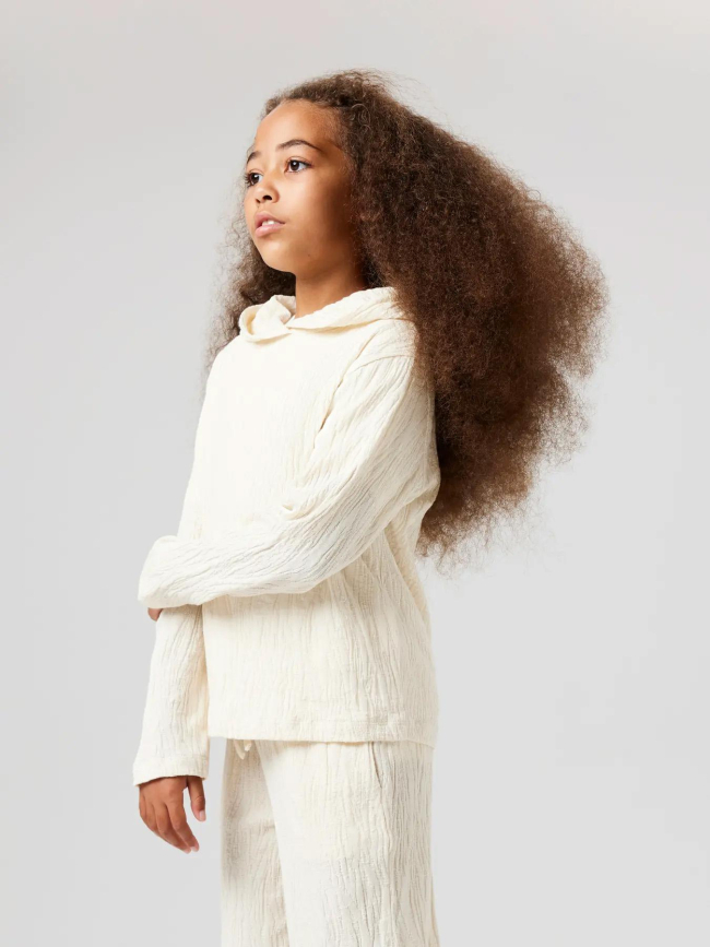 Sweat à capuche texturé nkfdoris écru fille - Name It