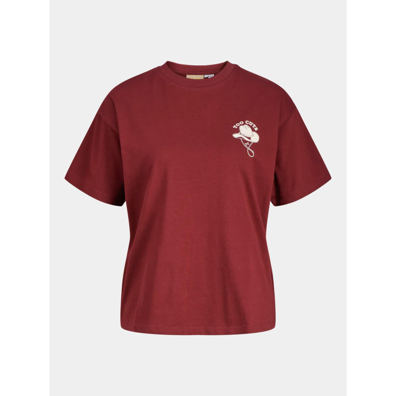 T-shirt à manches courtes jxcana bordeaux femme - JJXX