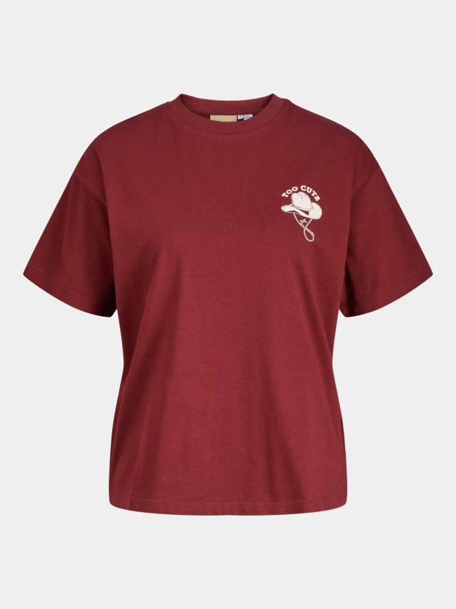 T-shirt à manches courtes jxcana bordeaux femme - JJXX