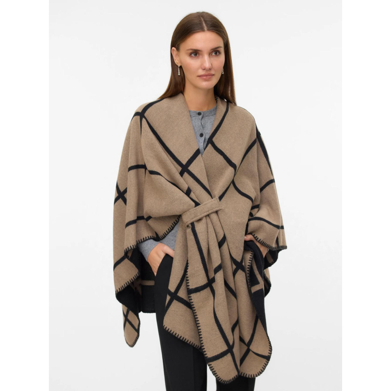 Ponchos à carreaux vmfiona marron femme - Vero Moda