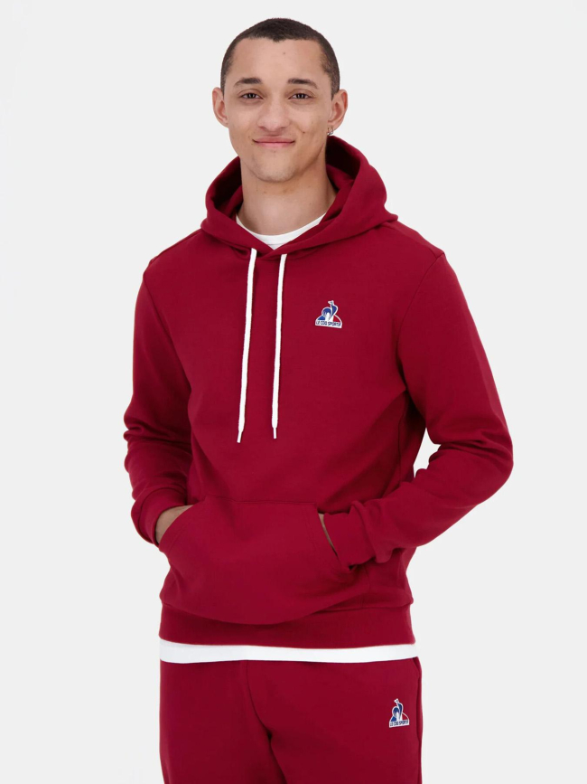 Sweat à capuche ess hoody n1 rouge homme - Le Coq Sportif