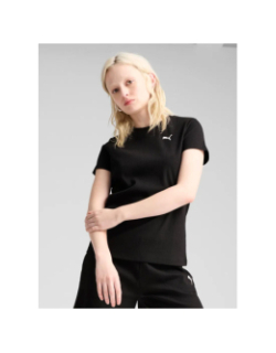 T-shirt à manches courtes côtelé ess elevated noir femme - Puma