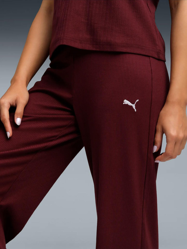 Pantalon jogging taille haute ess elevated bordeaux femme - Puma