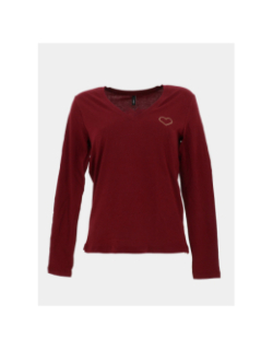 T-shirt col v noomi bordeaux femme - Only
