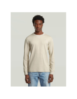 Sweat à col rond nifous beige homme - G Star