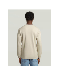 Sweat à col rond nifous beige homme - G Star