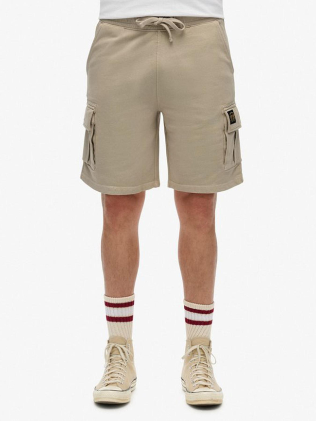 Short cargo molleton contrast stitch beige homme - Superdry