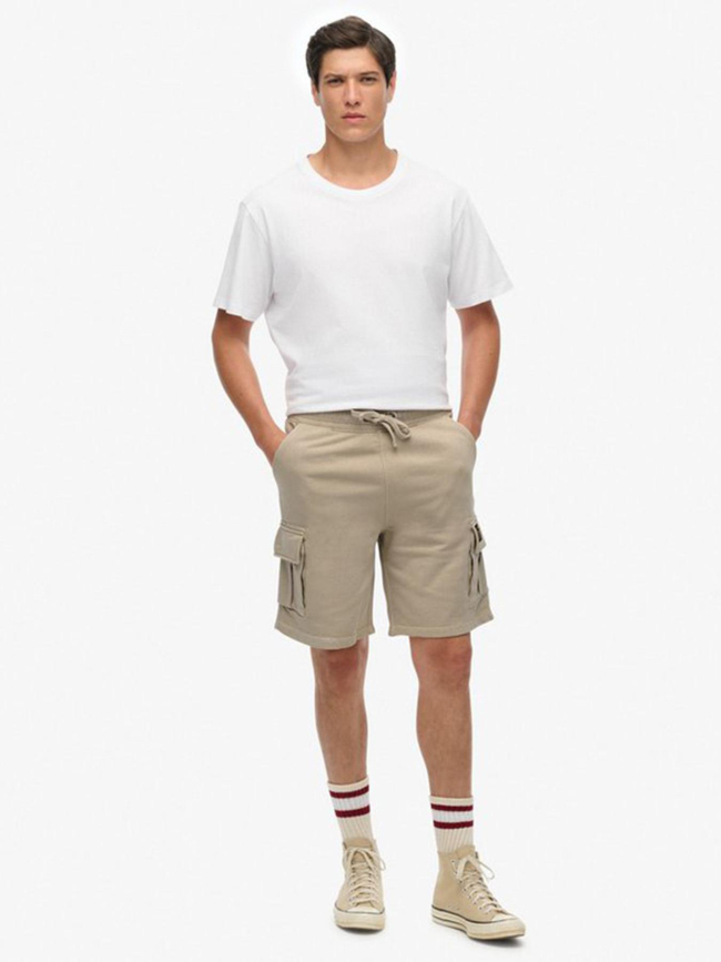 Short cargo molleton contrast stitch beige homme - Superdry