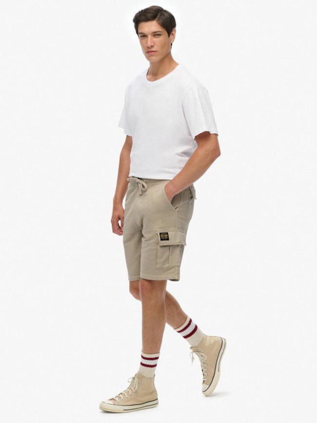 Short cargo molleton contrast stitch beige homme - Superdry