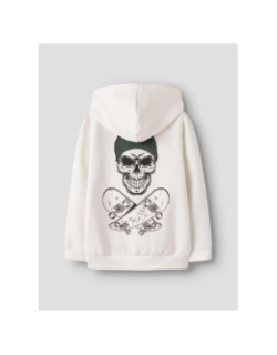 Sweat à capuche nkmnole skate blanc garçon - Name It