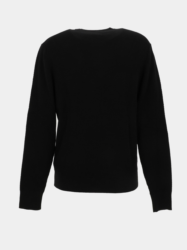 Pull à col rond en coton texturé noir homme - Calvin Klein