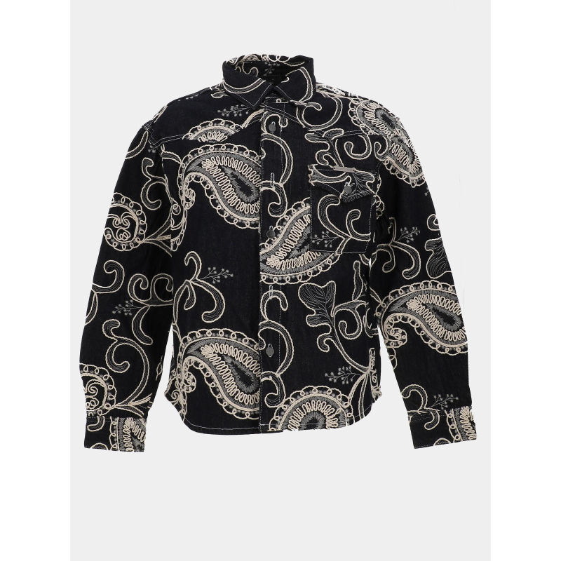 Chemise en denim épaisse à motif bleu nuit homme - Project X Paris