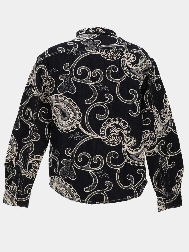 Chemise en denim épaisse à motif bleu nuit homme - Project X Paris