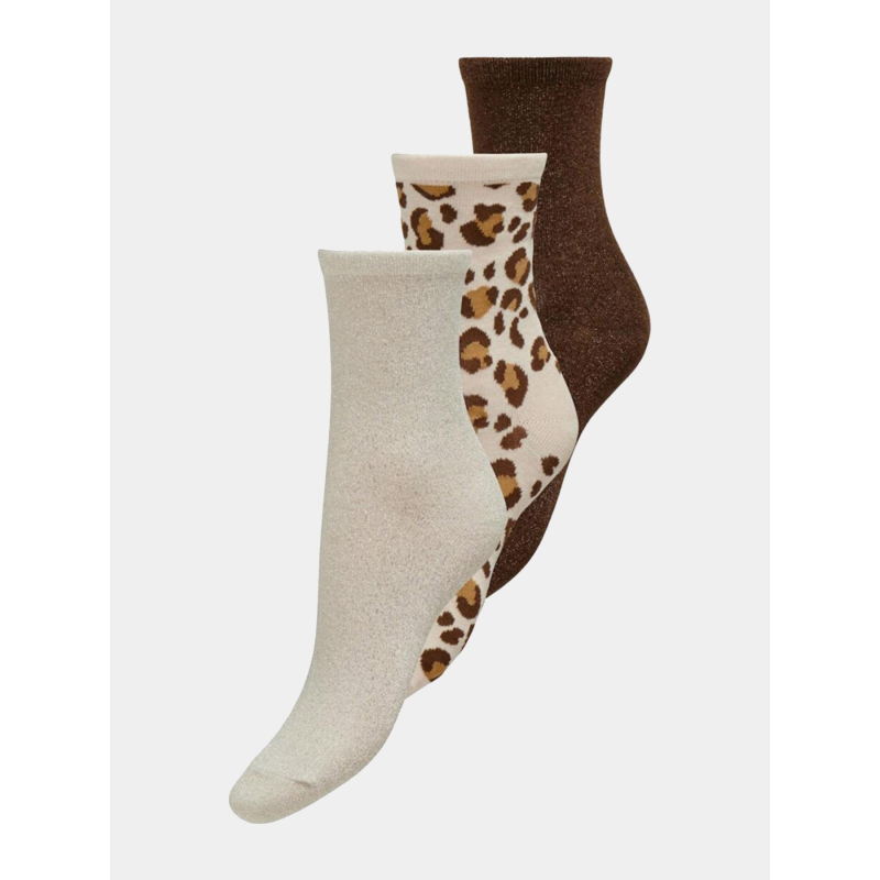 3 paires de chaussettes pailletées gracie beige femme - Only
