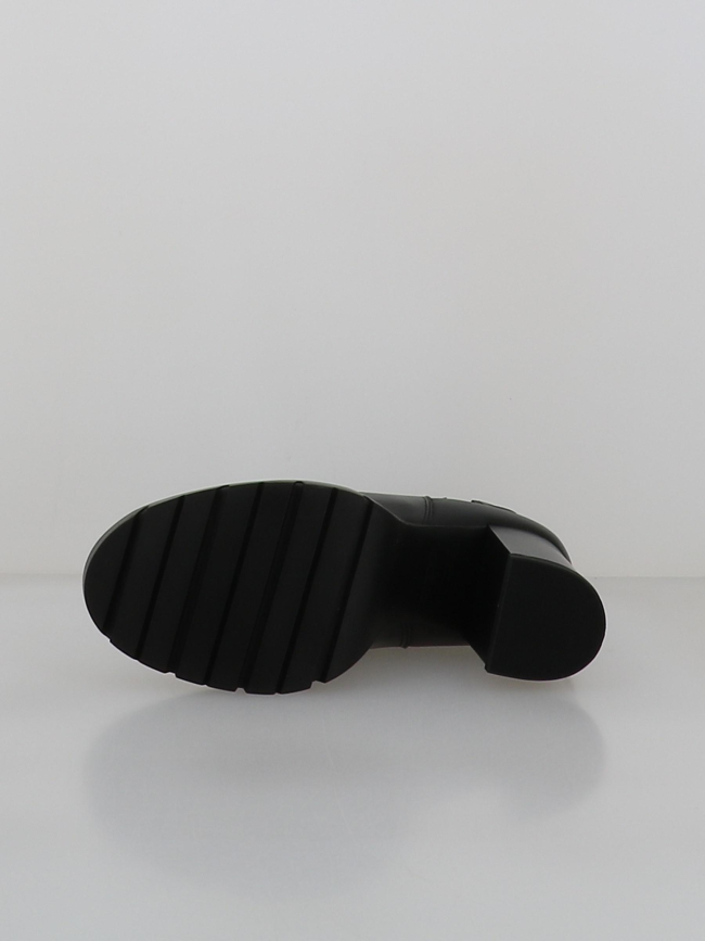 Bottines chelsea en cuir crantées à talon carré noir femme - Tommy Jeans