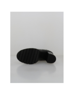 Bottines chelsea en cuir crantées à talon carré noir femme - Tommy Jeans