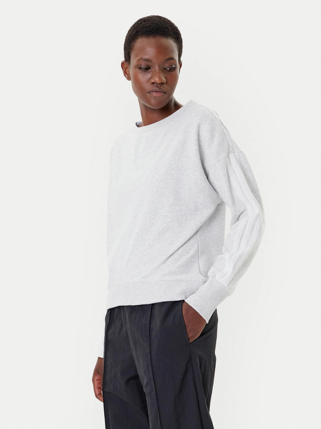 Sweatshirt col rond gris chiné femme - Adidas