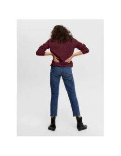 Pull col v camilla bordeaux femme - Only