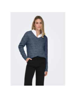 Pull col v camilla indigo bleu femme - Only