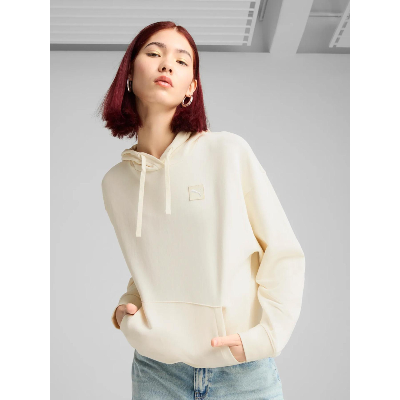 Sweat à capuche elevated comfort beige femme - Puma