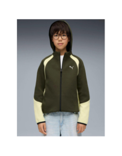 Veste de survêtement zipée à capuche evostripe vert enfant - Puma