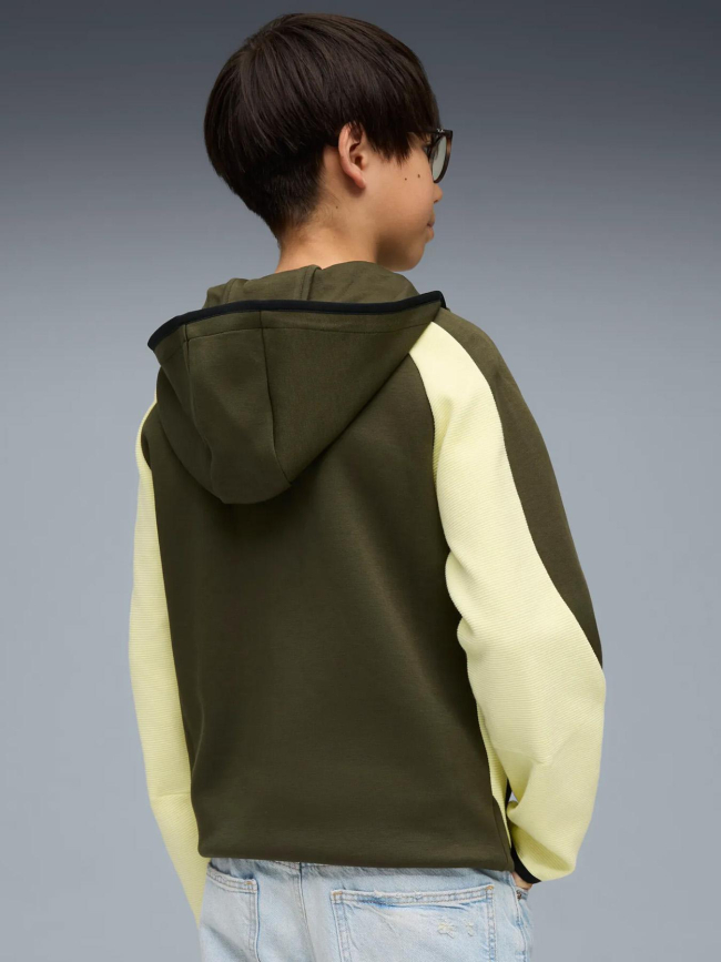 Veste de survêtement zipée à capuche evostripe vert enfant - Puma