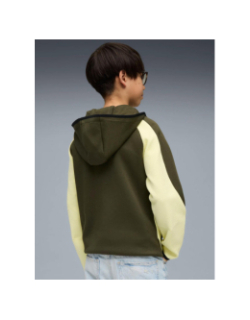 Veste de survêtement zipée à capuche evostripe vert enfant - Puma