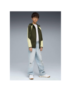 Veste de survêtement zipée à capuche evostripe vert enfant - Puma