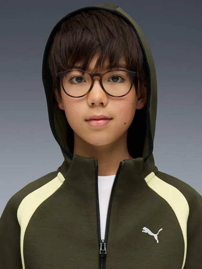 Veste de survêtement zipée à capuche evostripe vert enfant - Puma