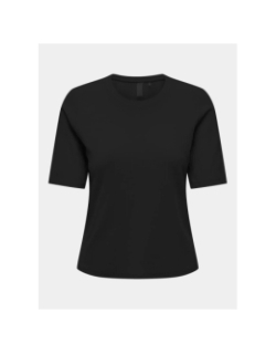T-shirt côtelé regular seren noir femme - Only Play