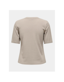 T-shirt côtelé regular seren beige femme - Only Play