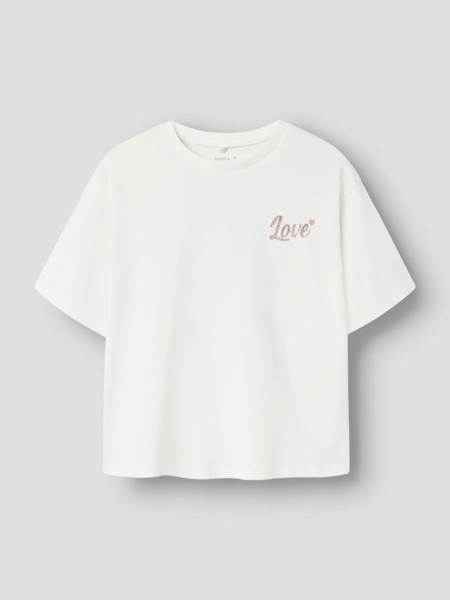 T-shirt à manches courtes naomi blanc fille - Name It