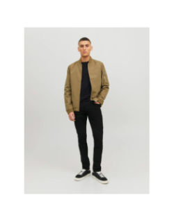 Pull basic col rond uni noir homme - Jack & Jones