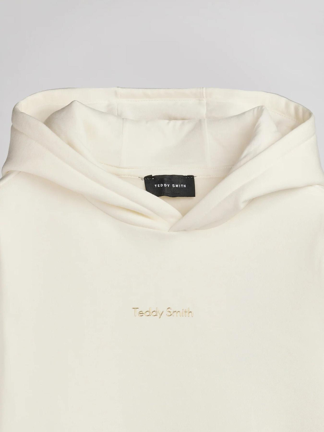 Sweat à capuche solene blanc écru fille - Teddy Smith