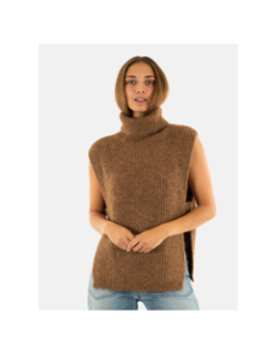 Pull sans manche camel marron femme - Molly Bracken