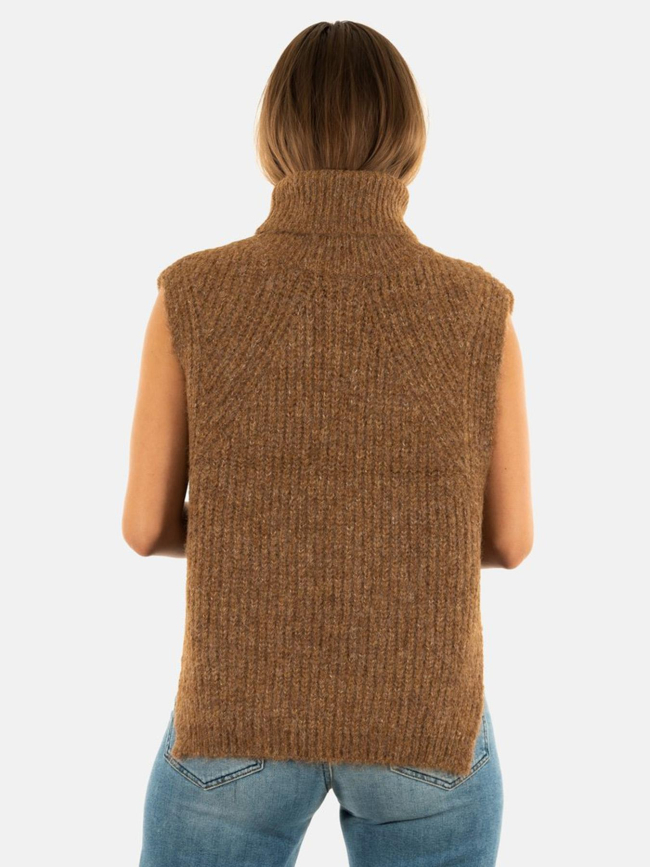 Pull sans manche camel marron femme - Molly Bracken