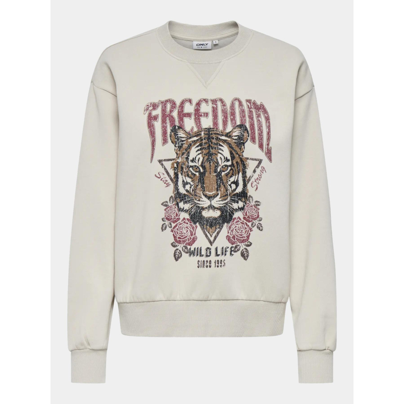 Sweat lucinda beige femme - Only