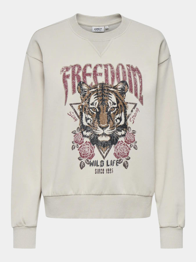 Sweat lucinda beige femme - Only