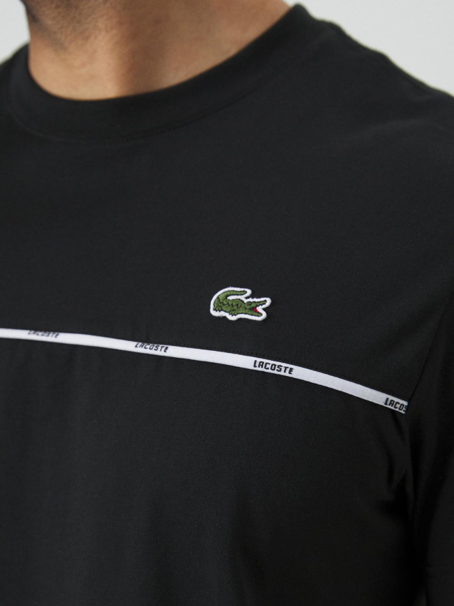 T-shirt à manches courtes tape noir homme - Lacoste