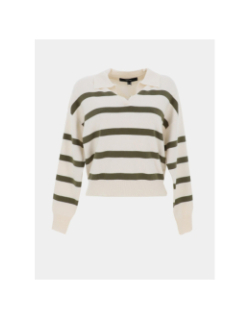 Pull rayé aria blanc vert femme - Vero Moda